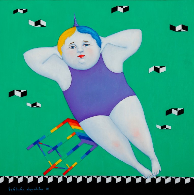 UnicornNorah40x40Acrylic;oilOnCanvas