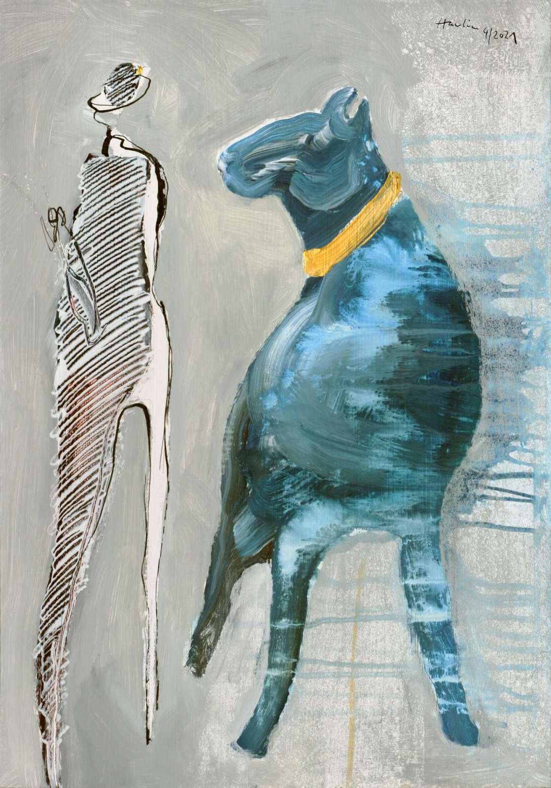 Blue Dog_2021.4_50x35 cm
